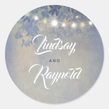 Dusty Blue Garden String Luzes Sonhando Casamento