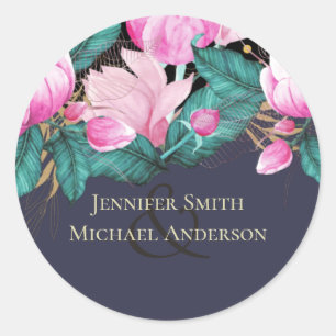 Adesivo Redondo Dusty Blue Greenery - Stationery BUDGET