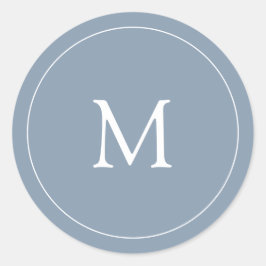 Adesivo Redondo Dusty Blue | Monograma de Casamento