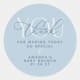 Adesivo Redondo Dusty Blue Obrigado