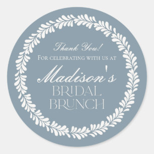 Adesivo Redondo Dusty Blue Talavera Espanhol Fiesta Bridal Brunch