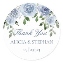 Dusty Blue WedFavor Obrigado Tire-Lo