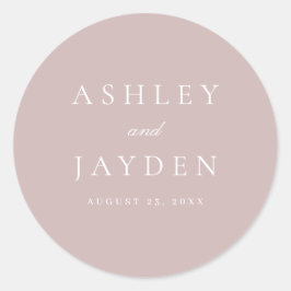 Adesivo Redondo Dusty Pink Elegant Modern Wedding