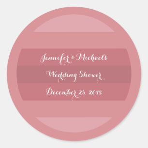 Adesivo Redondo Dusty Rosa Chá de casamento ou Festa de Aniversári