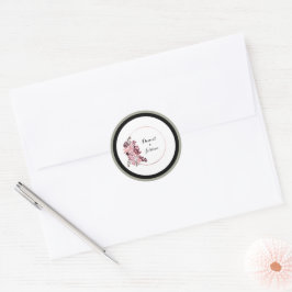 Adesivo Redondo Dusty Rosa e Burgundy Wedker