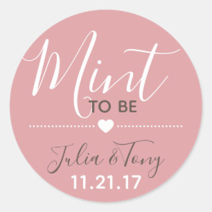 Adesivo Redondo Dusty Rosa Mint To Be Stickers Casamento Favor