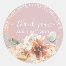 Dusty Rosa Pink Floral Pampas Grass Boho Casamento