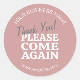 Adesivo Redondo Dusty Rosa Vintage inspirou obrigado