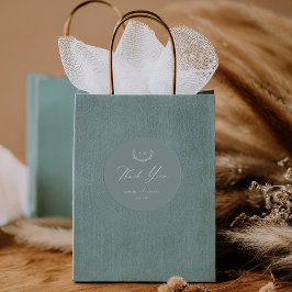 Adesivo Redondo Dusty Sage Favor Sticker Wedding Thank you Tag