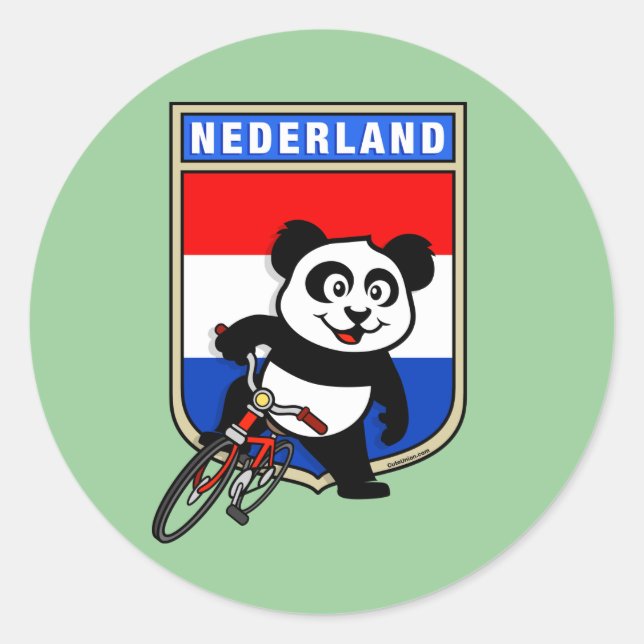 Adesivo Redondo Dutch Cycling Panda (Frente)
