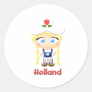 Adesivo Redondo Dutch Girl