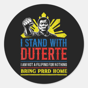 Adesivo Redondo Duterte De Suporte - Passe Com Duterte Contra Icc