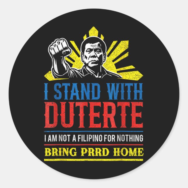 Adesivo Redondo Duterte De Suporte - Passe Com Duterte Contra Icc  (Frente)