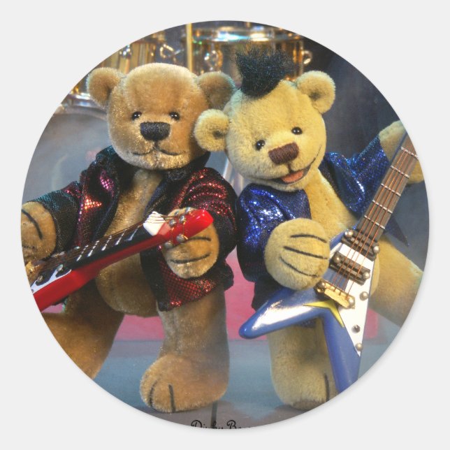 Adesivo Redondo Duto de Violão Dinky Bears (Frente)