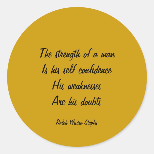 Adesivo Redondo Dúvida e autoconfiança (Frente)