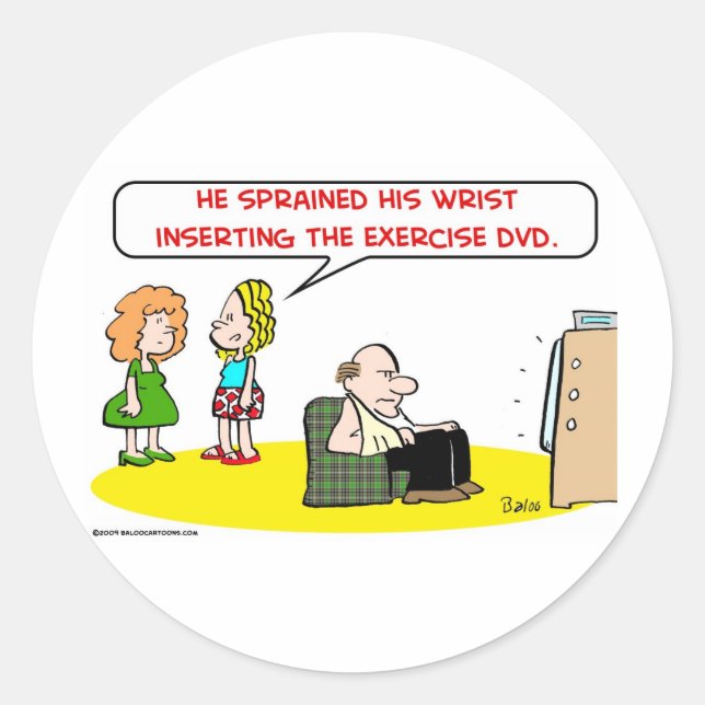 Adesivo Redondo DVD de exercício de pulso torcido (Frente)