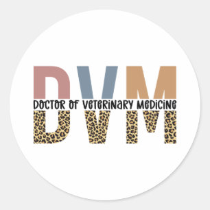Adesivo Redondo DVM Doctor Veterinary Medicine Leopard Print