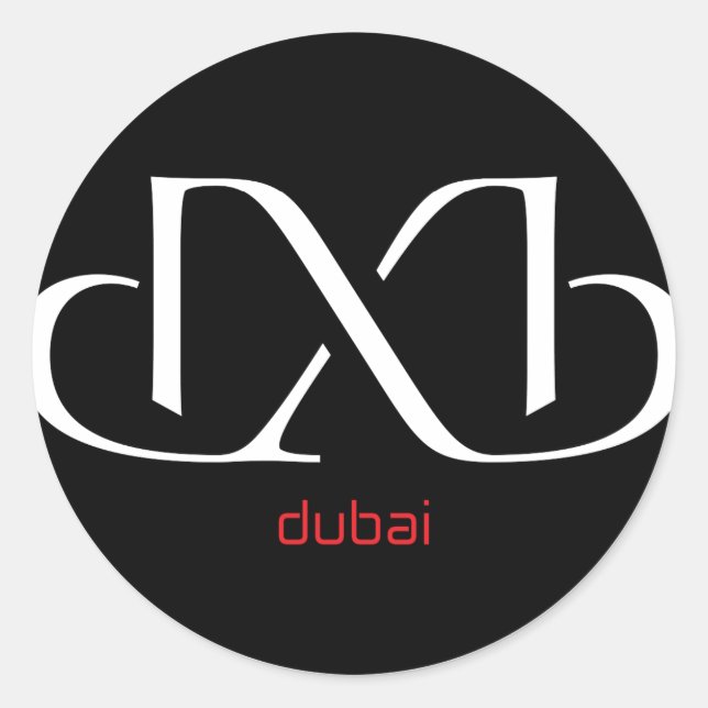 Adesivo Redondo DXB Dubai (Frente)