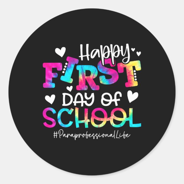 Adesivo Redondo Dye Paraprofessionnelle Feliz Primeiro Dia de Dive (Frente)