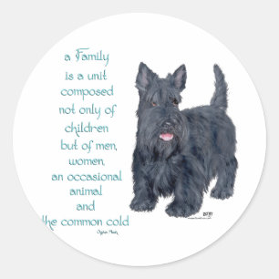 Adesivo Redondo Dynamics Familiar - Scottish Terrier Wit & Wisdom