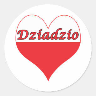 Adesivo Redondo Dziadzio Polonês Heart