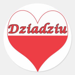 Adesivo Redondo Dziadziu Polonês Heart