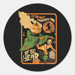 Adesivo Redondo É a época mais maravilhosa do Dia das Bruxas