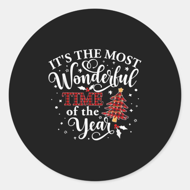 Adesivo Redondo É a época mais maravilhosa do Natal (Frente)