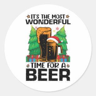 Adesivo Redondo É a época mais maravilhosa para um Papai Noel da c