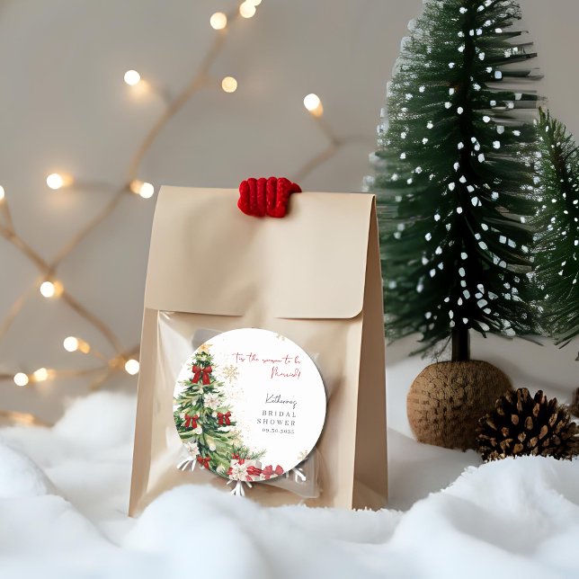 Adesivo Redondo É a Estação de se Casar Chá de Noiva de Inverno (Criador carregado)