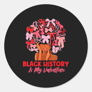 Adesivo Redondo É a Minha História Negra no Dia dos Namorados Afro