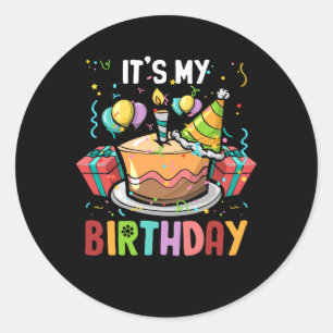 Adesivo Redondo É a minha Rosquinha de aniversário Confetti Happy 