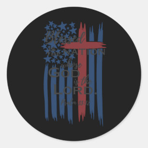 Adesivo Redondo É A Nação Cujo Deus É A Bandeira Americana