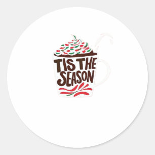 Adesivo Redondo É a Temporada Natal Chocolate Menta