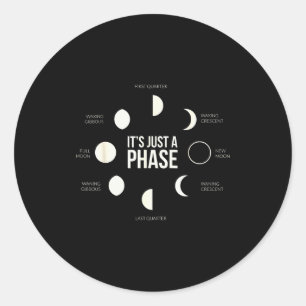 Adesivo Redondo É Apenas Uma Fase Fases Lunares Lua Nova Hemisféri