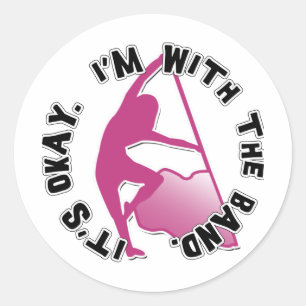 Adesivo Redondo É aprovado, mim é com a banda