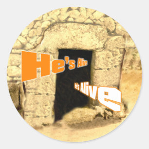 Adesivo Redondo É arte cristã viva da ressurreição da páscoa