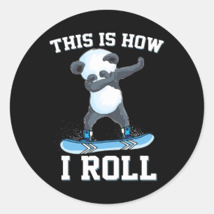 Adesivo Redondo É Assim Que Eu Rolo Batido Panda Snowboard Neve