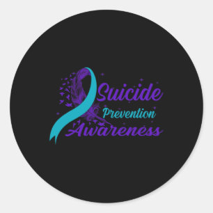 Adesivo Redondo E Awa de Prevenção do Suicídio Por Semicolão Roxo