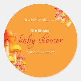 Adesivo Redondo É chá de fraldas de conto de fadas de meninos ou m