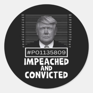 Adesivo Redondo E Condenado Felon 45 Engraçado Anti Trump Mugshot