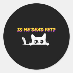 Adesivo Redondo É-ele-morto-vintage-ainda Cat