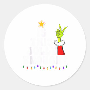 Adesivo Redondo É Esta Árvore de Natal Verde Alegre o Suficiente L