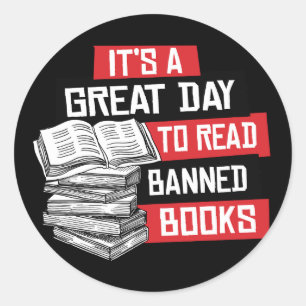 Adesivo Redondo É excelente dia para ler livros proibidos