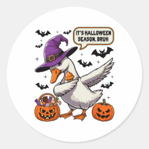 Adesivo Redondo É Halloween Season Bruh Funny Goose Costume Spo