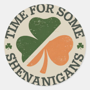 Adesivo Redondo É hora de St. Patrick fazer algumas travessuras de
