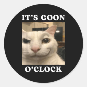 Adesivo Redondo É hora do Goon, gato engraçado