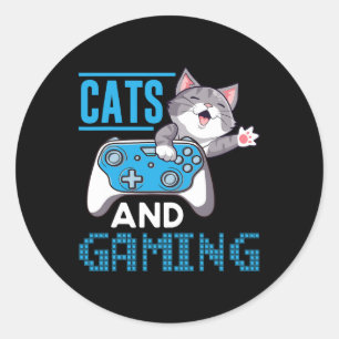 Adesivo Redondo E Jogos Para O Jogo Gamer De Gâmero De Gato