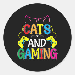 Adesivo Redondo E Jogos Para O Jogo Gamer De Gâmero De Gato