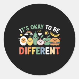 Adesivo Redondo É Legal Ser Diferente Cute Diversidade Volta às Au